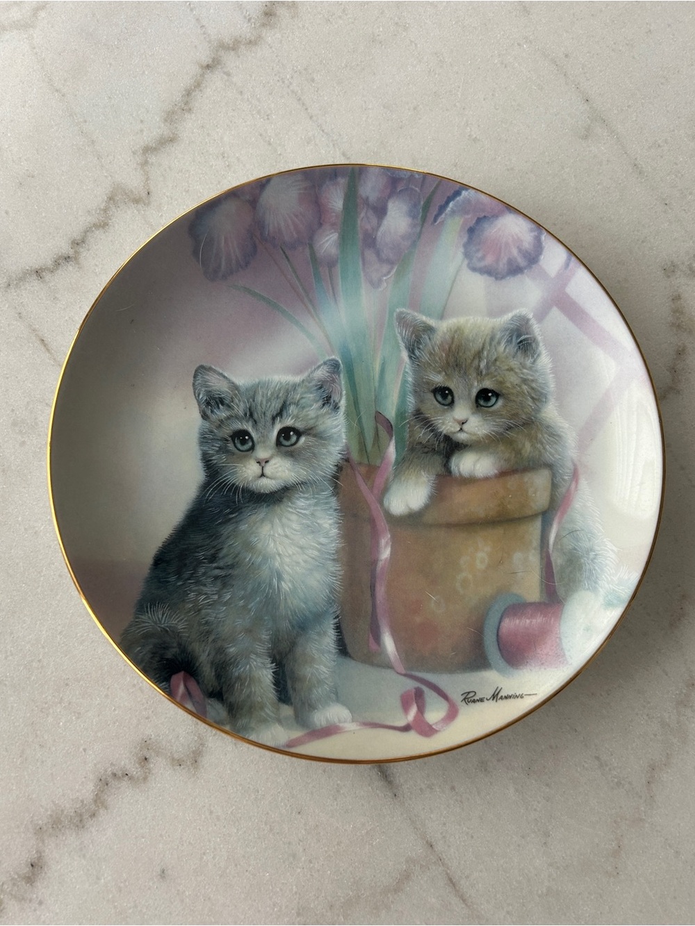 Playful Companions Kitten Cousins Collector Plate by Rune Manning